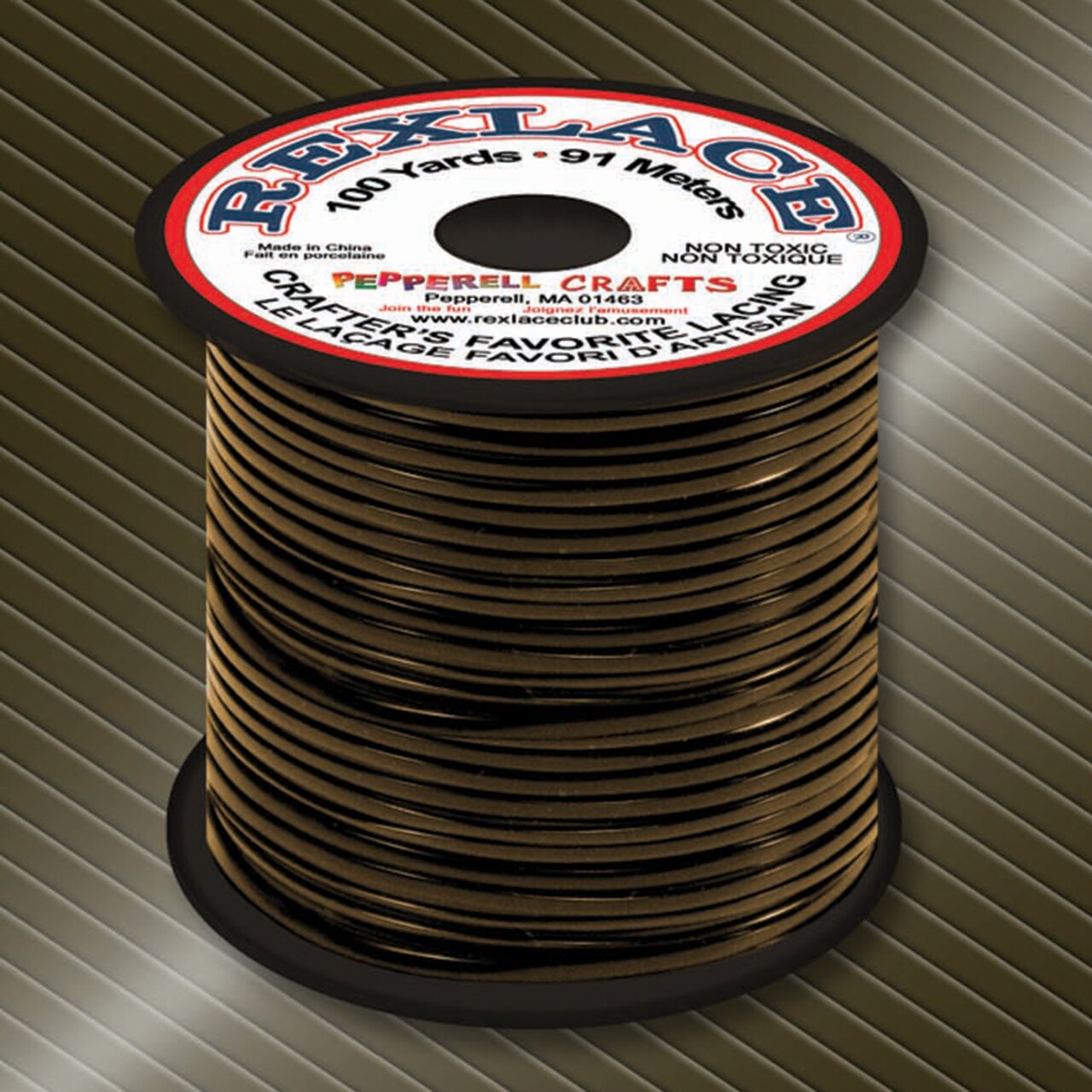 Pepperell Rexlace Plastic Lacing - 100 yards, Medium Brown